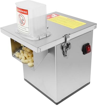 4 in 1 Commerciale Macchina da taglio di verdure elettrica 200W,Macchina da cucina in acciaio per dadi, grattugia, taglio e cordini, 150kg/h