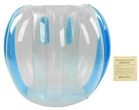 Uppblåsbar slagboll, mänsklig kollision bubbelboll, PVC bubbelboll för utomhusaktiviteter med reparationsdelar, uppblåsbar kroppsboll 90x80cm för (transparent blå)