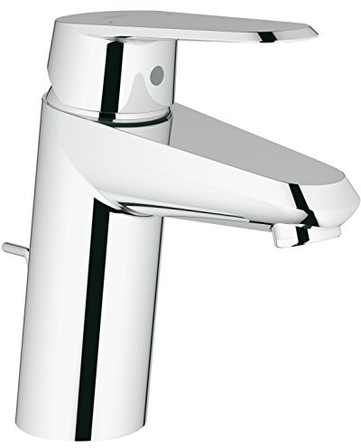 GROHE Eurodisc Cosmopolitan, Waschtischarmatur (Wasserhahn für das Bad, mit Zugstangen-Ablauf, 16 cm hoch, langlebige Oberfläche, einfache Installation am Waschbecken), chrom, 3319020E
