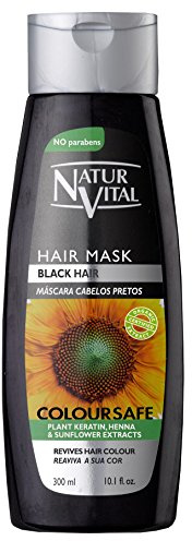 Colouring Hair Mask – reparationer och färger – 300 ml/naturlig och organisk. (Black Hair) av Natur Vital