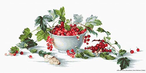 Luca-S Kreuzstichset Rote Johannisbeeren I, Zählmuster, 49,5x22,5cm