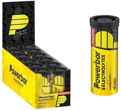 Powerbar 5 Electrolytes Lemon Tonic 12x10Tabs - Tablettes effervescentes fournissant les électrolytes + 75 mg caféine