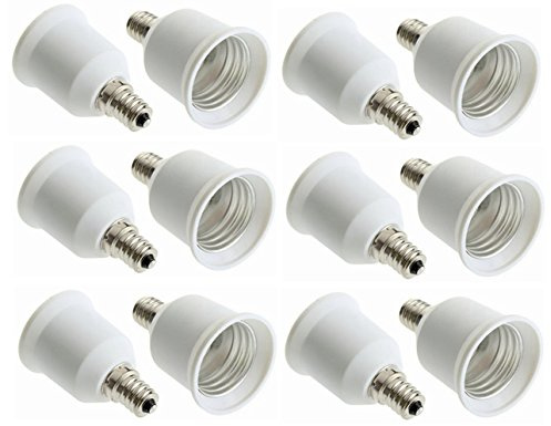 12 Pack E12 to E27 / E26 Adapter E12 Chandelier Socket to E27 / E26 Medium Socket Converter