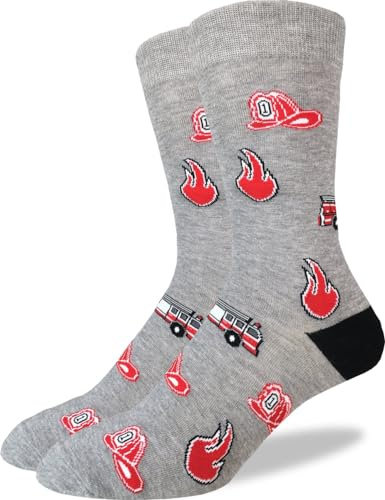 Good Luck Sock Men's Firefighter Socks, Adult, Shoe Size 7-12