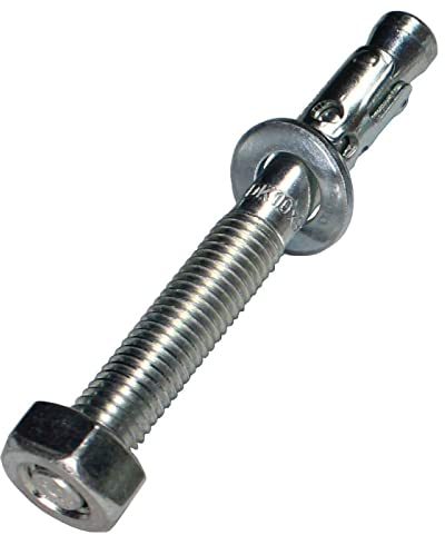 Lumonic 5x Schwerlastdübel M10 x 90mm hochwertige Keilanker verzinkt | Durchsteckmontage, SOFORT BELASTBAR | Betonanker, Schwerlastanker | für Überdachungen, Geländer, Regale, Trennwände