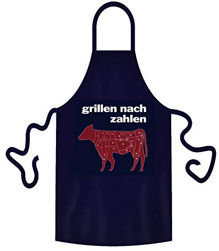 teprovo Herren Grillschürze Kochschürze Küchenschürze Schürze Mann Kochen Grillen 116cm Dunkelblau Grillen nach Zahlen