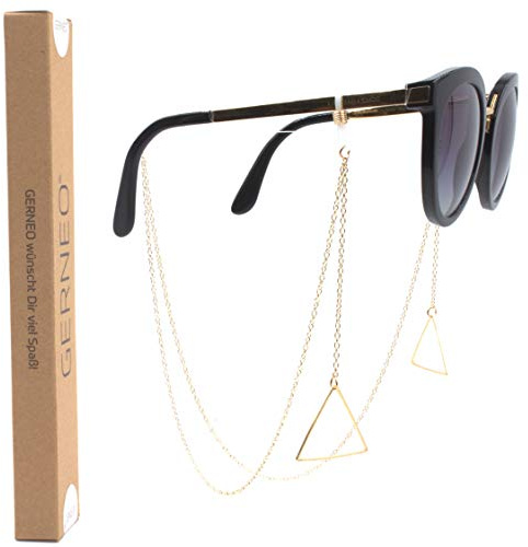 GERNEO® - Casablanca - Premium Brillenkette & Brillenband in Edelstahl Optik in Gold - Unisex für Lesebrille & Sonnenbrille