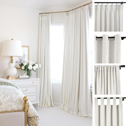 ChadMade Custom Curtain Drapery Polyester Linen Curtain, for Traverse Rod & Rod & Track, Living Room, Dining Room Drape, Drapery Panel for Bedroom Patio Door, Tallis Collection (1 Panel)