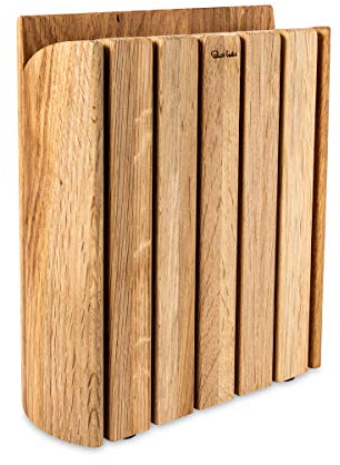 Robert Welch Book Oak Knife Block. Multi Award Winning Design - Made from Solid Oak with a Space Saving Design. 10 Year Guarantee.
