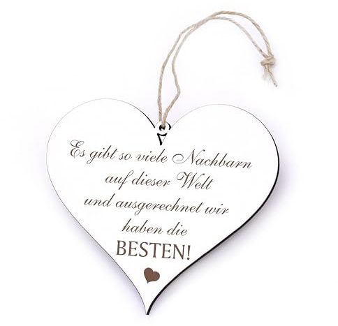 Dekolando Bester Nachbar Geschenk Herz - Es gibt so viele Nachbarn ... WIR haben die Besten - 12cm x 13cm Geschenke Nachbarschaftsgeschenke Lieblingsnachbarn