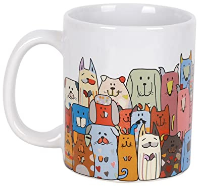 I-TOTAL® - Tazze da caffè in CERAMICA 300 ml/Tazza per caffè, the/Colazione, 300 ML, 10 x 8 x 12 cm (STAY PAWSITIVE)