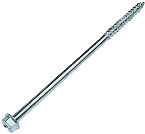 AERZETIX - C59043 - Juego de 10 Tornillos de anclaje para hormigón autorroscantes Ø6.3x145mm con cabeza hexagonal con brida - fijación directa sin taco - en acero al carbono - renovación construcción