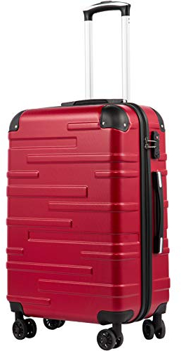 COOLIFE Hartschalen-Koffer Rollkoffer Reisekoffer Vergrößerbares Gepäck (Nur Großer Koffer Erweiterbar) ABS Material mit TSA-Schloss und 4 Rollen