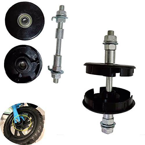 YehVeh 2 Set Balance Bike Wheel Hub Axle Repair Front Rear Sealed Bearing Nuts 55mm Bracket Caps Protective Cover with Solid Shaft Lever Skewer for No Pedal Kids Training Bicycle Push Bikes