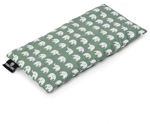 Yoga Studio Organic Elephant Eye Pillow with Lavender & Linseed, 23cm x 12cm (Sage Green Elephant)