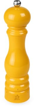 PEUGEOT - Paris u'Select Pepper Mill 22 cm - ParisRama Collection - 6 Pre-Defined Grinding Settings - PEFC Certified Wood - Made in France - Saffron Yellow Lacquered Colour