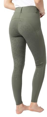 HORZE Dea Legging d'équitation Femme, Pantalon d'équitation avec Poche pour téléphone Portable, Passants de Ceinture, Fond intégral, Noir, 36