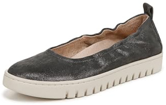 Vionic kvinnors Uptown balett platt, förorenat silverläder, 7 UK, Förorenat silverläder, 40 EU
