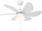 HOMCOM Ceiling Fan with Light, 76cm Flush Mount LED Ceiling Fan Light with 6 Reversible Blades, Pull-Chain Switch, for Bedroom Living Room, White