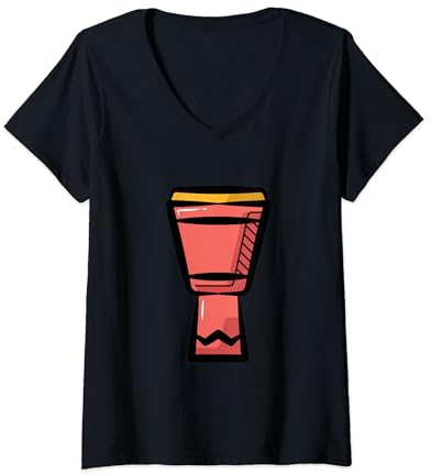 Damen Wirklich wie Djembe African Drums T-Shirt mit V-Ausschnitt