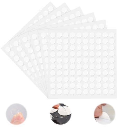 Doppelseitige Klebepunkte Doppelseitig 600 Stück Ballon Klebepunkte Transparent Foto Klebepads Selbstklebende Klebepunkte Rund Klebepunkte Transparente Klebende Aufkleber für Festival Dekoration(10MM)