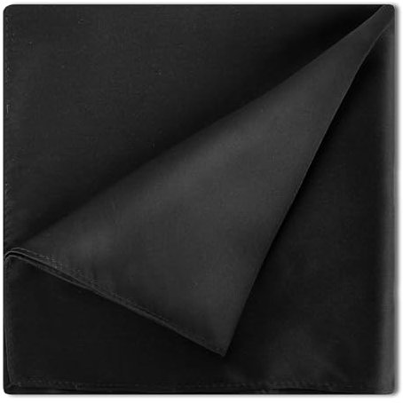 Lusofie Einstecktuch für Männer aus 100% echter Maulbeerseide 35 x 35 cm einfarbiges EinstecktuchHerren Satin-Einstecktuchs weiches Anzug-Einstecktücher Seiden-Einstecktuch für Männer（Schwarz）