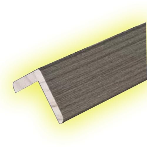 QSPNVFB Bois Moulure Murale en T, Baguette D’Angle De Protection, Bande De Protection De Mural Cornière Bande De Bordure pour Porte, Porte, Armoire(Jazz Grey,L80 CM X W 5 CM)