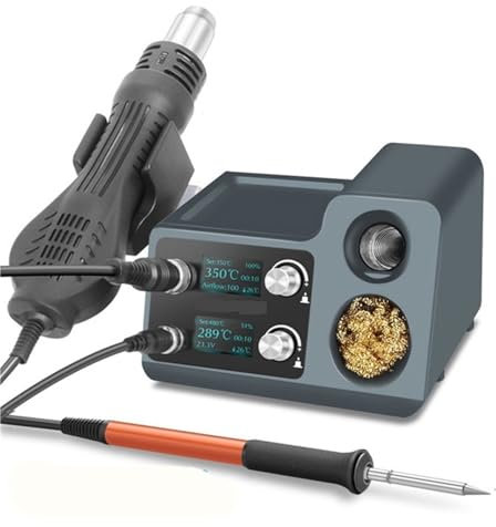 Kit de estación de soldadura con cautín, Estación De Soldadura De Pistola De Aire Caliente T12, Pantalla Digital OLED, Portátil BGA 72W, Herramientas De Reparación De Estación De Soldadura De Retrabaj