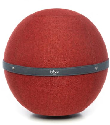 Bloon Aufblasbarer Sitzball für Büro, ergonomisch, gegen Rückenschmerzen oder Ischias, bequem für die Heimarbeit oder Gaming – Ballon-Stuhl, 55 – 65 cm Durchmesser (Karmin, XL)