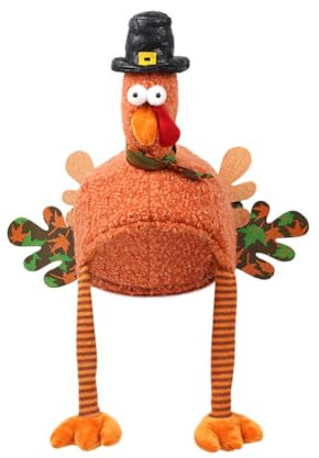 Truthahnmütze Lustige Mütze Weihnachtsmütze für Erwachsene aus Plüsch Tiermütze Lustige Mütze Neuartige Mütze Hühnermütze für Erwachsene Erntedankfest Weihnachtsfeier Cosplay Karneval