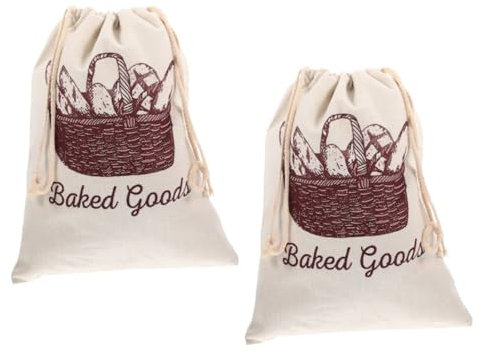 MOLUCKFU 2stücke Wiederverwendbare Brottaschen Leinen Praktische Aufbewahrung Für Verschiedene Brotsorten Für Snacks Partys Und Feiertage