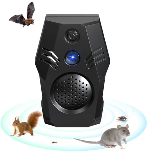 Répulsif à Ultrason Souris Et Rats Puissant,4 Modes Ultrason Souris et Rats,Antiparasitaires Intérieur,Ultrasons Souris à Ultrasons et Rats 360°,Répulsif Ultrason Anti-Rongeurs Insectes Rat Moustiques