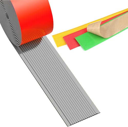 Selbstklebender Treppenkantenschutz, Treppen-Winkelprofil Mit Rillen, PVC Treppenkantenprofil, Bodenprofil Ungelocht Zum Kleben, Kantenschutz-Formleiste, Für Außen-und Innentreppen(Grey,1.4m/55.1in)