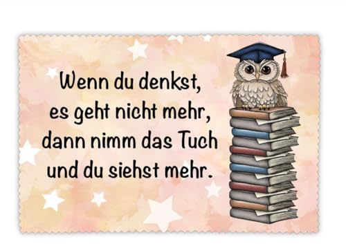 Brillenputztuch mit Spruch // Brillenputztuch Eule // Eulen Geschenk (100x 150)