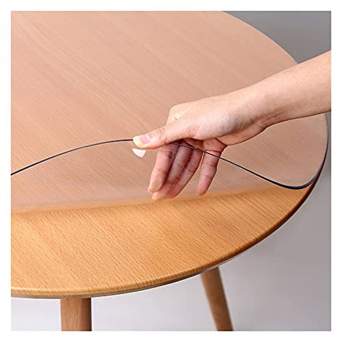MINGX PVC Tappetino Trasparente, Tappetino da Scrivania, Tavolo Copertura di Protezione, Moquette Protector, Ufficio Sottopiatto Protezione Pavimento, Personalizzabile (1MM,Diameter-70CM)