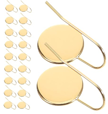 STOBOK 20stücke Cabochon-ohrringrohlinge aus Edelstahl Ohrhaken mit Tabletts für Diy-schmuckherstellung Zubehör für Ohrringfassungen Komponenten für Individuelle Ohrringe