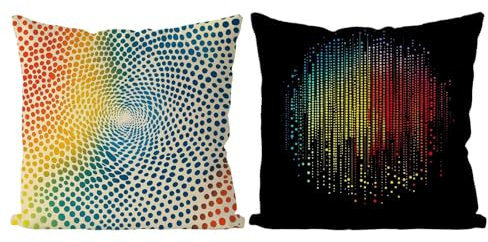 Coussin Exterieur Texture Housse de Coussin Lot de 2 Colorful Coussins Canape Taie Oreiller 45x45 Doux Carré Housse de Canapé Coussins d'extérieur pour Decoration Salon,Chambre,Canapé,Chaise T4-892