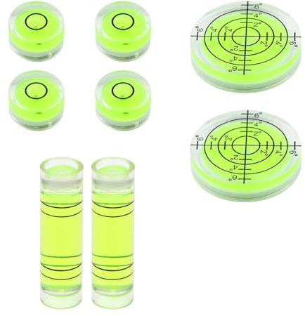 WeddHuis 8 Stück Mini Bubble Wasserwaage Runde Libelle Spirit Level Bubbles für Camping Kameras Stationäre Bilder (Small Level)