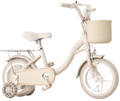 YBNKKUXKN Fahrrad Kinder Kinderfahrrad for Mädchen mit Klingelkorb und Pumpe Kinderfahrrad mit Rücksitz Fahrrad 2-22 Zoll Mädchenfahrräder kinderfahrrad(Beige,22inch)