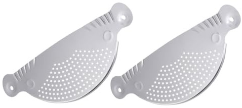 IWOWHERO 2 pezzi Scolapasta in Acciaio con Manici Grandi Design per Pentole e da Scolapasta Cucina per Appendere e Stoccaggio