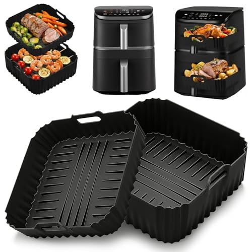 2 Piezas Molde Silicona Freidora de Aire para COSORI Turbo Tower Pro Smart 10,8L Double Stack, Moldes Silicona Air Fryer para Cosori Turbo Tower Pro Smart 6,5L/4,3L Air Fryer Accesorios