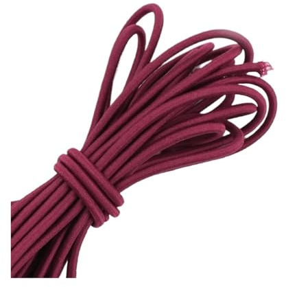 Adaptador De Bandas Elásticas De 5/10/20/30/40/50M Y 4mm, Banda For El Pelo, Cuerda De Goma Elástica Por Metros, Cinturón De Ropa, Cuerda Elástica(Burgundy,50Meters(10Rolls))