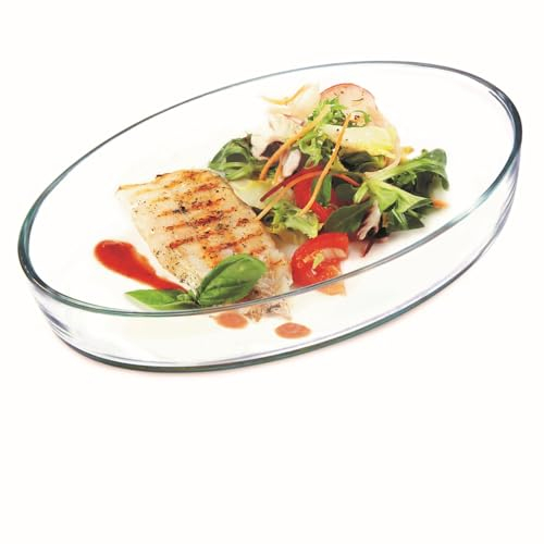 SIMAX Plat à four ovale, contenance 3L, dimensions 35 x 24 x 6,2 cm - Verre borosilicate très haute résistance - 7126