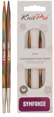 KnitPro Symfonie utbytbara cirkulära nålar 10 cm (4 tum) | 4,50 mm