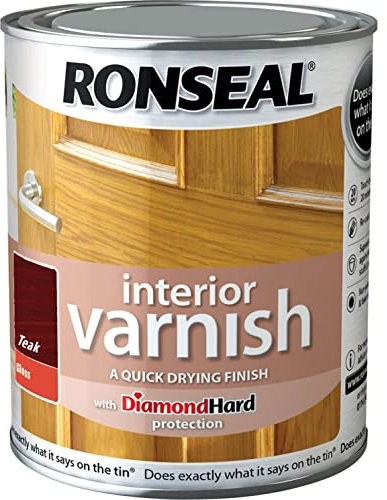 Ronseal RSLINGTE250 250ml Quick Dry Gloss Interior Varnish - Teak