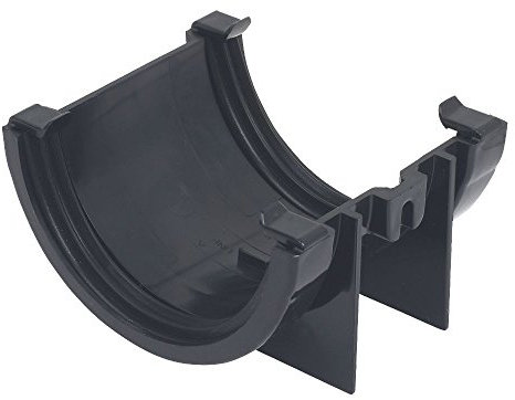 Floplast 76mm Black (Union Joint Bracket) Miniflo Guttering for shed, Porch, Conservatory, Out Building, etc NOT Normal House Size