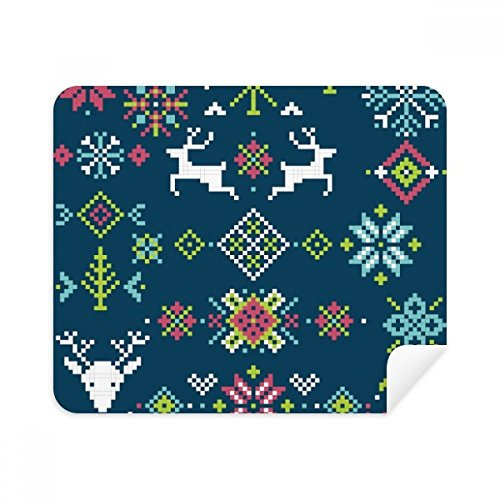 DIYthinker Weihnachten Blume Deer Schnee Pixel Telefon Bildschirmreiniger Gläser Reinigungstuch 2pcs Suede Fabric