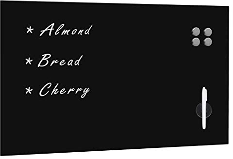 vidaXL Magnettafel Wandmontage Glas 100x60cm Schwarz Wandtafel Schreibtafel