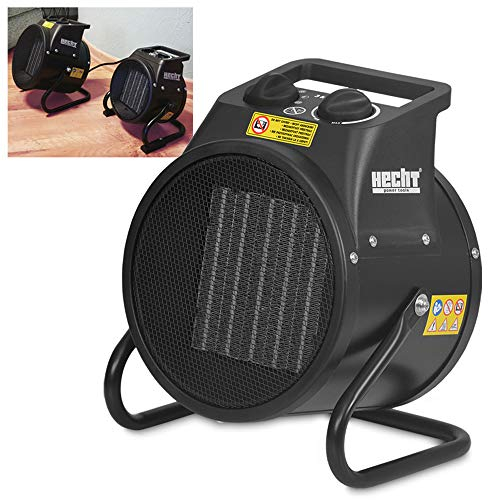 HECHT Keramik Heizstrahler (NEU) – Tragbare Heizer mit 2000W oder 3000 Watt – Thermostat – Überhitzungsschutz – allergikerfreundlich – leise – Elektroheizkörper für z.B. Wohnzimmer, Badezimmer, Büro