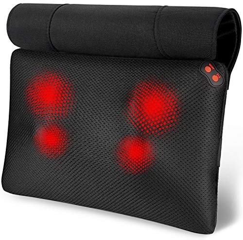 WOQQW Back Massager with Heat, Shiatsu Back and Neck Massager, Deeper Tissue Kneading Massage Pillow for Shoulder, Leg, Foot, Body Relieve Muscle Pain - Relax Gift for Her/Him/Friend/Dad/Mom